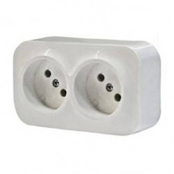 Розетковий блок 2 x розетки без уземлення 16 A - 250 В Кут. 45 град. Forix (Quteo) (білий) 782412