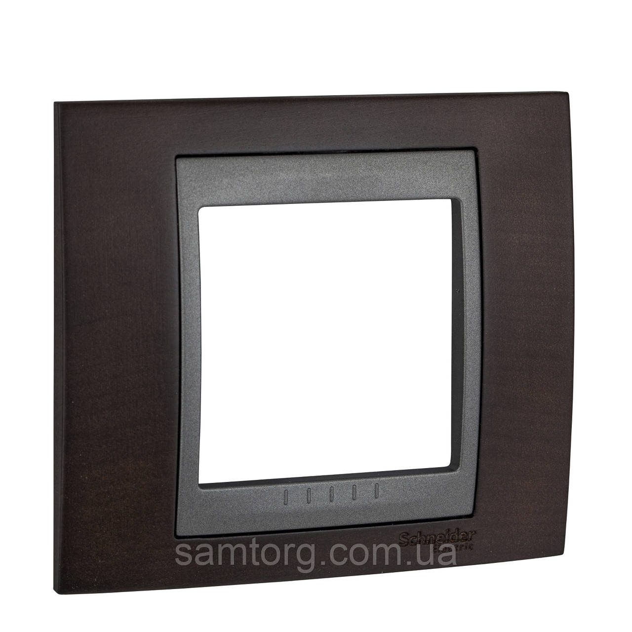 Рамка 1 пост венге/графіт Unica TOP wood MGU66.002.2M3, фото 1