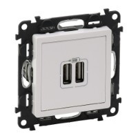 Розетка USB-зарядки подвійна білий Valena LIFE 753412