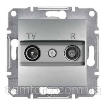 Телевізійна розетка TV-R прохідна Asfora Алюміній EPH3300361