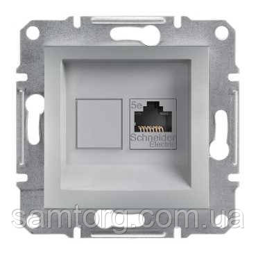 Комп'ютерна розетка 1xRJ45 6e неекранована Asfora Алюміній EPH4700161