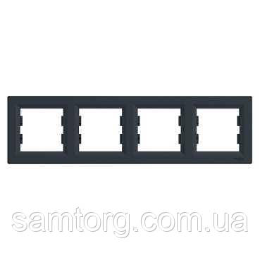 Рамка 4-місна Asfora Антрацит EPH5800471, фото 1