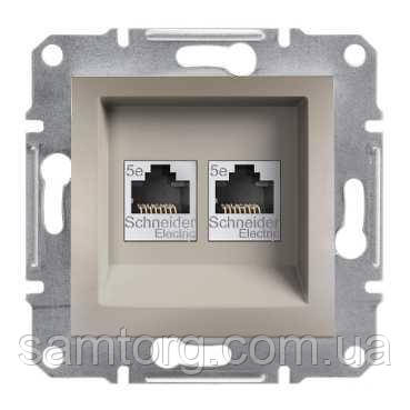 Розетка телефонна 2xRJ11 Asfora Бронза EPH4200169