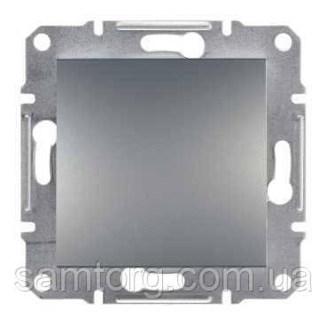 Вимикач 1-клавшний Asfora Сталь EPH0100162, фото 1