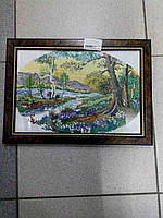 Б/У Картина вишита Ліс Овал 32*23