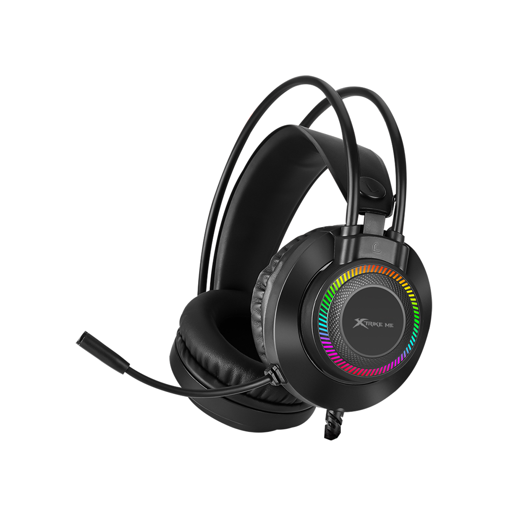 Ігрові, геймерські стерео накладні навушники з мікрофоном і підсвіткою XTRIKE ME Gaming RGB GH-509 Чорні, фото 1