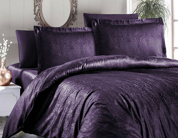 Постільна білизна First Choice Jacquard Satin "Athena Purple" JS 81, фото 1