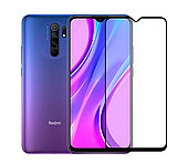 Захисне скло (захист) Full Glue для Xiaomi Redmi 9 | Redmi 9 Prime | Poco M2 (чорний колір)