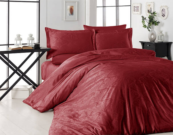 Постільна білизна First Choice Jacquard Satin "Trudy Red" JS 171, фото 1