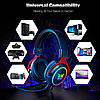 Ігрові, геймерські стерео накладні навушники з мікрофоном і підсвіткою ONIKUMA Gaming RGB X10 Чорні, фото 2