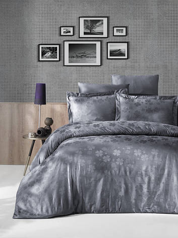 Постільна білизна First Choice Jacquard Satin "Clover Grey" JS 46, фото 1