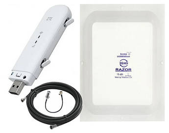 Комплект 4G USB Wi-Fi роутер ZTE MF79 U (Original Box) + Антена Razor 15 dBi + 10 м кабелю з перехідниками