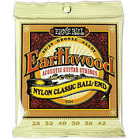 Струны Ernie Ball 2069 Earthwood Folk Nylon Clear & Gold Normal Tension 28-42