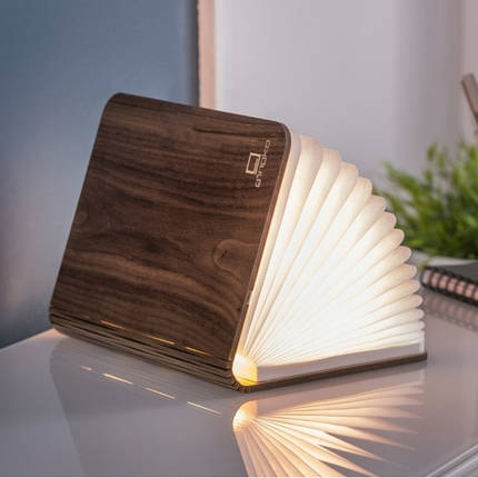 Світильник книга Smart Book, натуральне дерево горіх нічник, фото 1