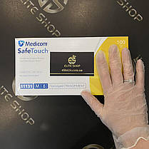 Рукавички вінілові Medicom M неопудрені, 1 пара, фото 2