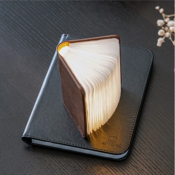 Світильник книга Smart Book міні, натуральна шкіра нічник