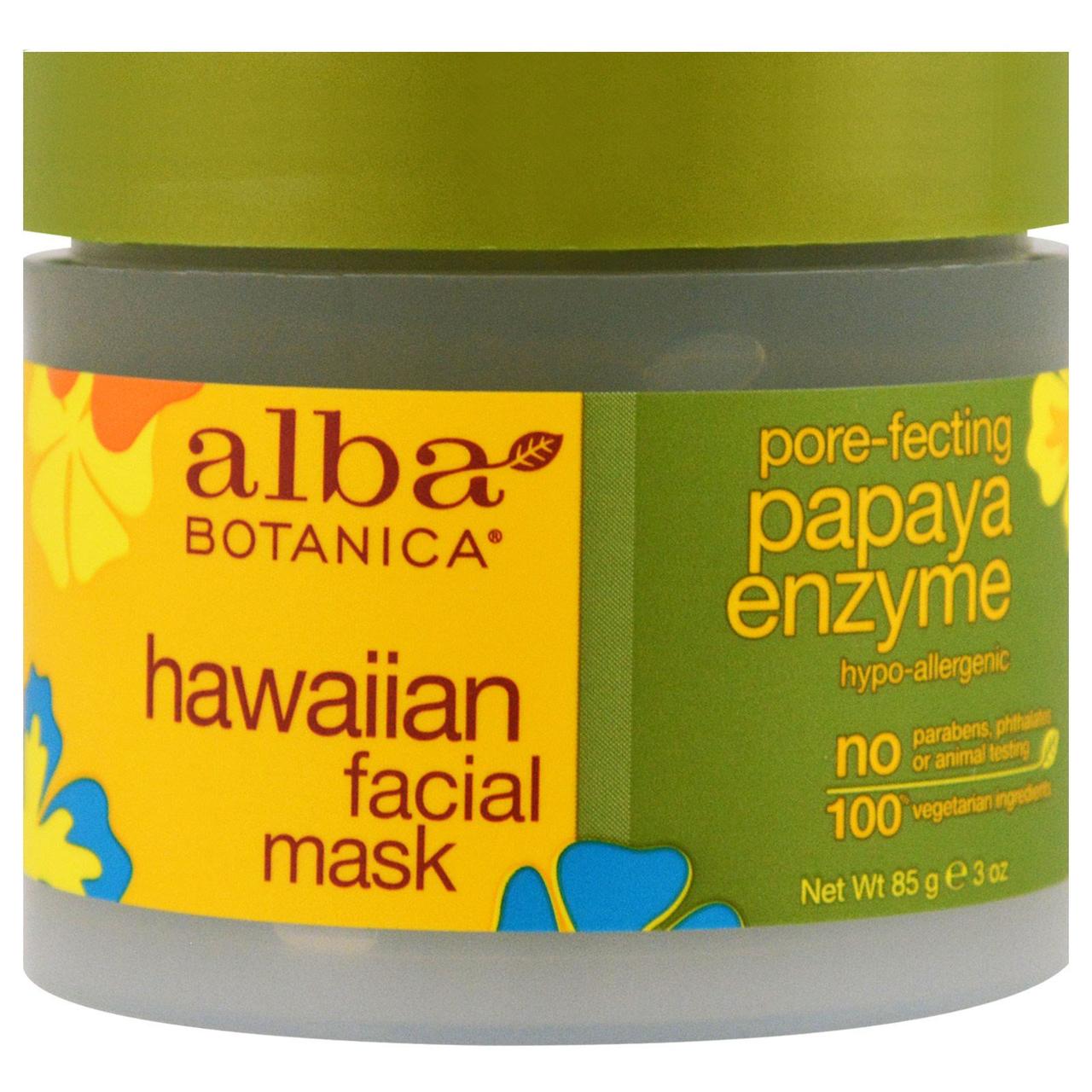 Гавайська маска для обличчя з ферментом папайї для звуження пор Alba Botanica 85 г