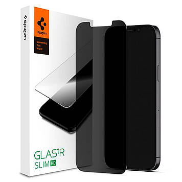 Захисне скло Spigen для iPhone 12/12 Pro — (Антишпіон) GLAS.tR Slim TM Privacy (AGL01513)