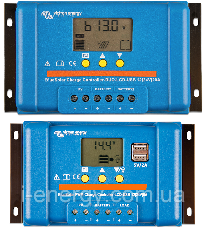 Сонячний контролер заряду BlueSolar PWM-LCD&USB 12/24V-20A SCC010020050 Victron Energy 12-24В 20А