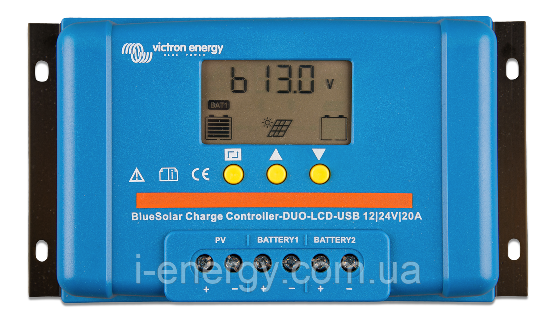 Сонячний контролер заряду BlueSolar PWM DUO-LCD&USB 12/24V-20A SCC010020060 Victron Energy 12-24В 20А