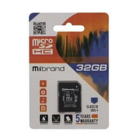 Карта пам`яті 32Gb Micro-SDHC(UHS-1) Mibrand (adapter) class10 №0061