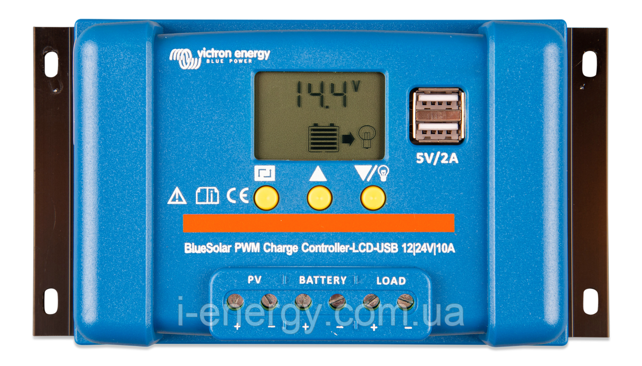Сонячний контролер заряду BlueSolar PWM-LCD&USB 12/24V-10A SCC010010050 Victron Energy 12-24В 10А