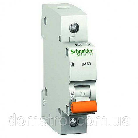 Автомат 20A, 1-фазний, тип С, "Домовик" 11204 Schneider Electric, фото 1