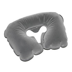 Надувна флокована подушка Bestway 67006, сіра, 37 х 24 х 10 см