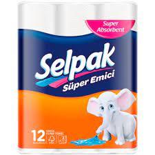 ПОЛОТЕНЦЯ SELPAK МАКСІ 12РУЛ./11,25М 3 СЛОЯ БІЛІ