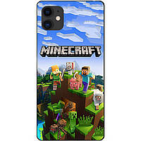 Силіконовий бампер чохол для Iphone 11 з малюнком Minecraft