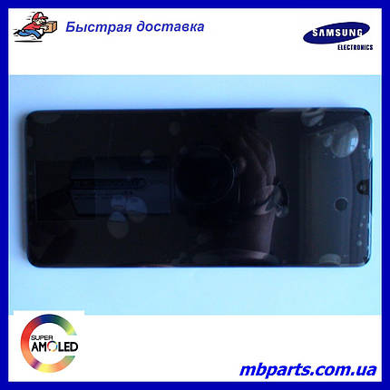 Дисплей із сенсором Samsung А426 Galaxy А42 Black, GH82-24375A, оригінал із рамкою!, фото 1