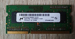Для ноутбука 2 GB DDR3 1066MHz Micron PC3 8500S 1Rx8 RAM Оперативна пам'ять