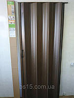 Двері-гармошка ширма Каштан 820х2030х0,6 мм №14 розсувна міжкімнатна пластикова глуха