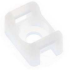 Майданчик для кріплення стяжок прямокутна біла 9,4*15,2 з отвором d3,3 (100шт), фото 3