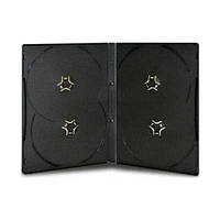 DVD Box 14 mm Black case for 4 discs glossy - 100шт.