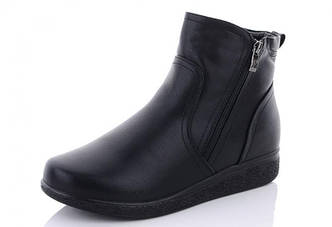 Жіночі черевики великого розміру на широку стопу екошкіра чорні