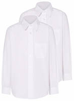 Біла сорочка для хлопчика шкільна з довгим рукавом George, крій Slim Fit, розміри 110-176