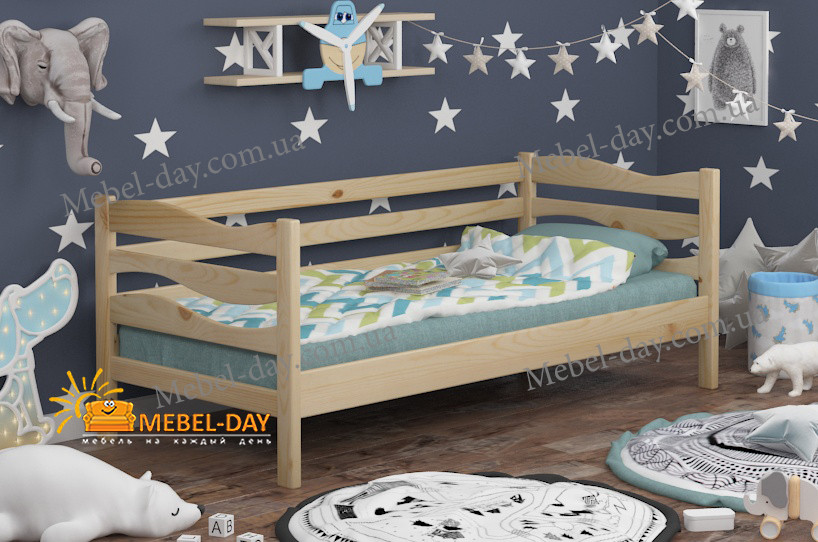 Кровать детская деревянная односпальная Волна - фото 1 - id-p1370247615