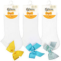 Носочки детские короткие летние нарядные носки с бантиками для девочки BROSS