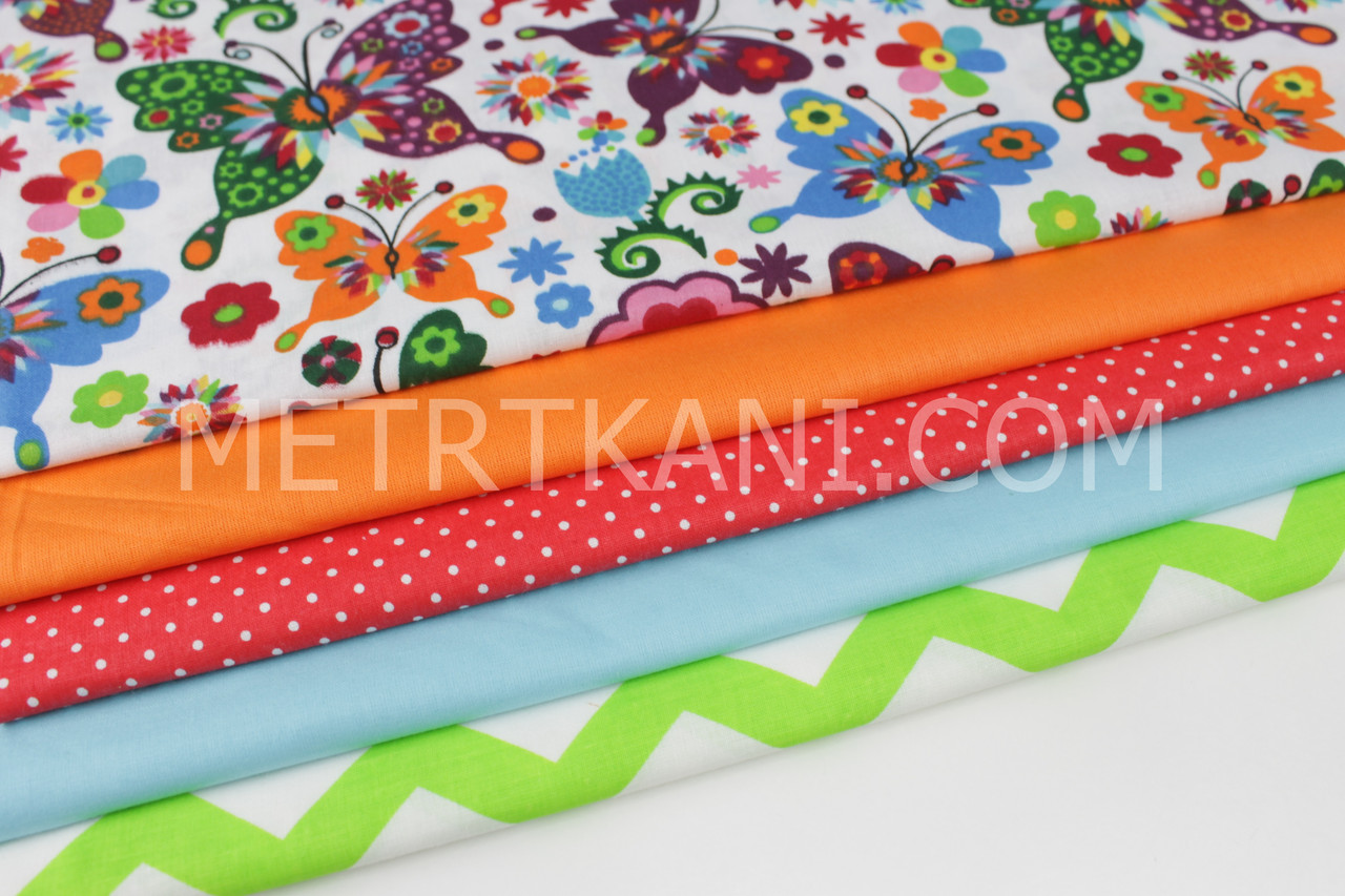 Набір тканин 40*80 з 3-х шт "Слоників, сов і міккі" №НБ-14, фото 1