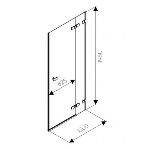 Ширма стеклянная в душевую нишу правая KOLO NEXT HDRF12222003R 120см x 195см хром 71379 - фото 2 - id-p1370252882