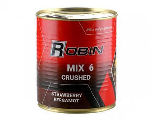 Зерновий мікс MIX-6 подрібнених зерен ROBIN 900ml ж/б полуниця-бергамот