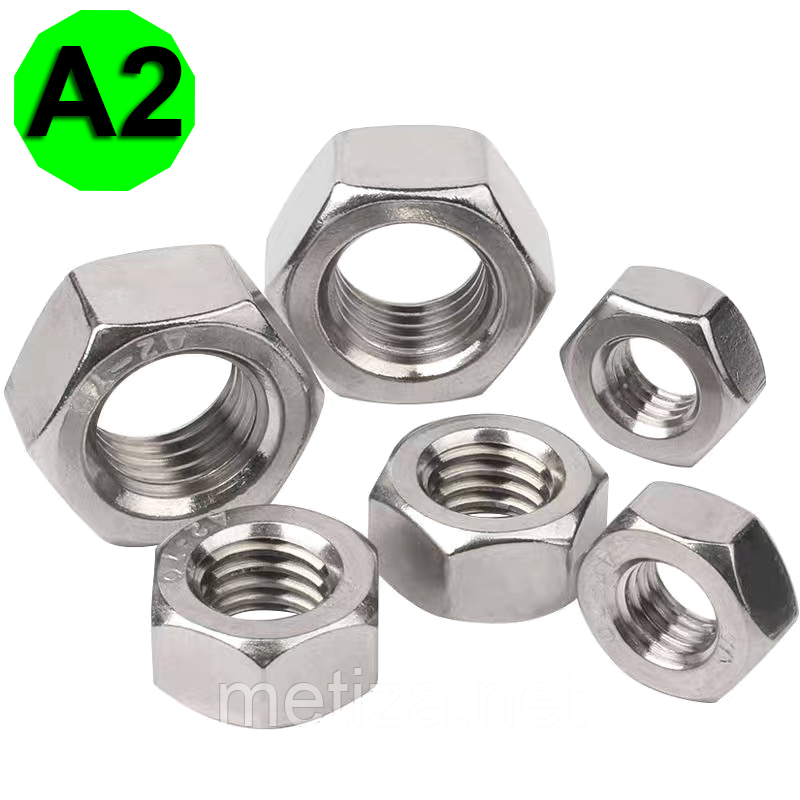Гайка шестигранна DIN 934, нержавіюча сталь A2 M20