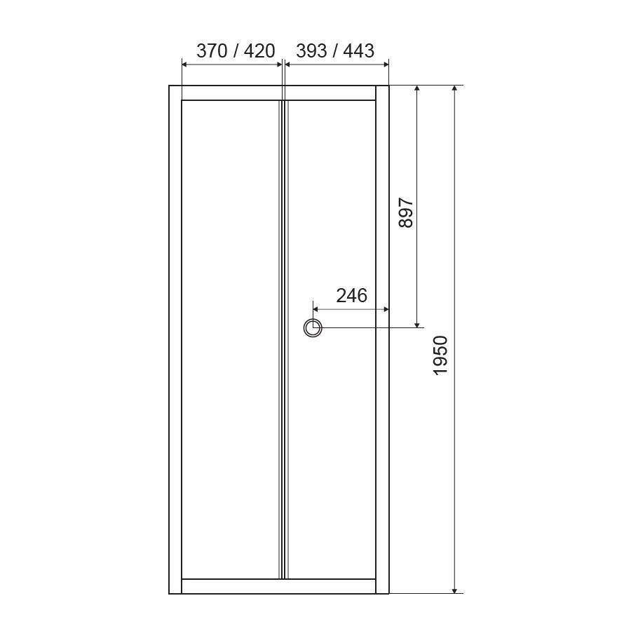 Дверь для душевой ниши EGER bifold стеклянная 195x90см хром 82529 599-163-90(h) - фото 2 - id-p1370252958
