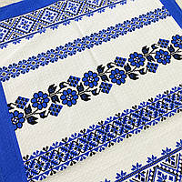 Вафельний рушник український з блакитними квітами 45х70 см