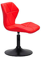 Стілець Torino BK-Base червоний 1007 шкірозамінник на чорній опорі-бліні, поворотний із регулюванням висоти, фото 4