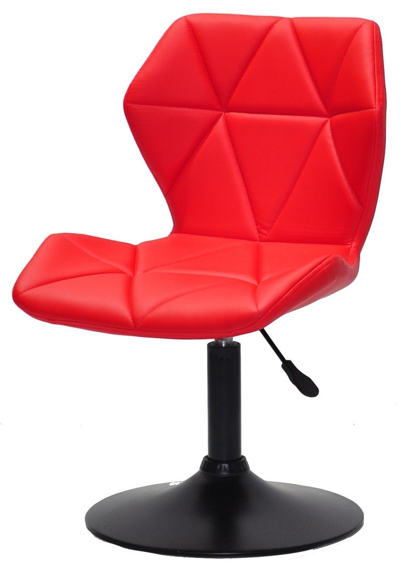 Стілець Torino BK-Base червоний 1007 шкірозамінник на чорній опорі-бліні, поворотний із регулюванням висоти, фото 1