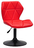 Стілець Torino BK-Base червоний 1007 шкірозамінник на чорній опорі-бліні, поворотний із регулюванням висоти, фото 2