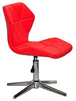 Стілець Torino Modern Base червоний 1007 шкірозамінник на хромованій базі на стопках, фото 4