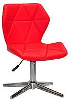 Стілець Torino Modern Base червоний 1007 шкірозамінник на хромованій базі на стопках, фото 2